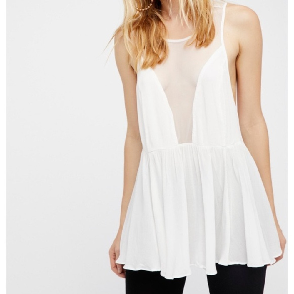 Free People Marble Mesh Flowy Tank ✨ NWOT